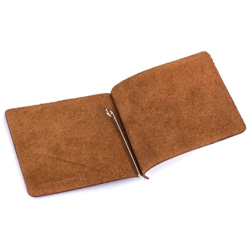 Мужской зажим для денег DNK Leather коричневый (DNK-Spring-clamp-Hcol-N): Формат кошелька Вертикальный