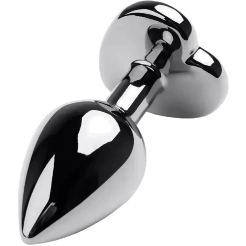 Анальная пробка с кристаллом Toyfa Metal Silver anal plug black gem