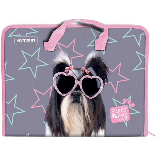 Папка-портфель на молнии Kite Studio Pets 1 отделение A4 (sp21-202): Формат A4