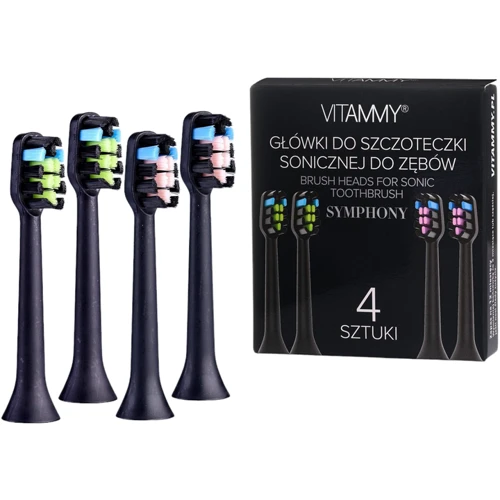 Головки для звуковой зубной щетки VITAMMY Symphony, 4 шт черные