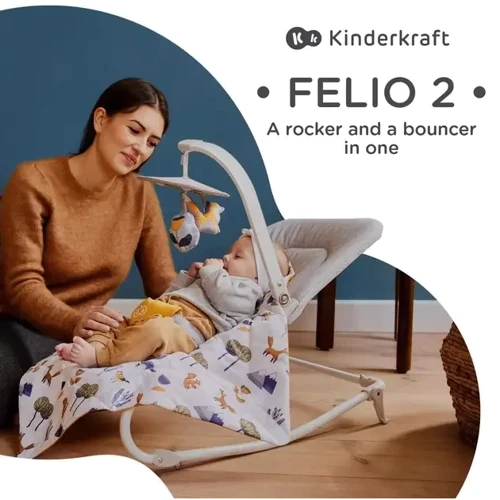 Шезлонг-качалка Kinderkraft Felio 2 Stone Grey (KBFELI20GRY0000): Конструкция опоры без колесиков