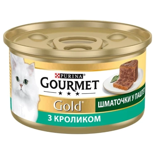 Влажный корм GOURMET Gold для взрослых кошек кусочки в паштете с кроликом 24х85 г (7613033706271): Тип Влажный корм