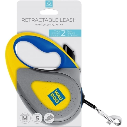 Повідець-рулетка Waudog R-leash Colors of freedom для собак світловідбивна стрічка M до 25 кг 5 м (382-4020): Вага собаки, до 25 кг