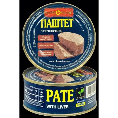 Паштет с печенью, PowerBANKa, ТМ Zdorovo ж/б 100 г (WT3333)