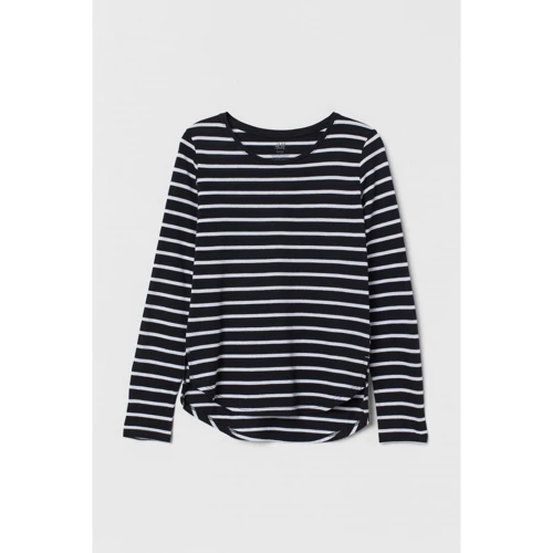 Лонгслив H&M 171-26742440 170 см черно-белый