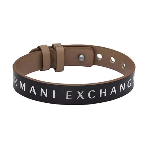 Чоловічий браслет Armani Exchange двосторонній бежевий/чорний (AXG0108040) фото 3