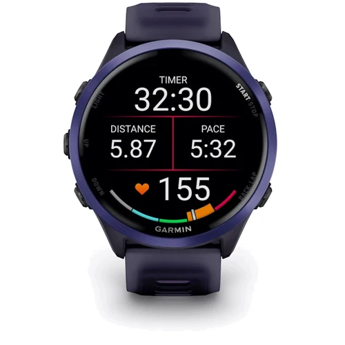 Смарт-часы Garmin Forerunner 570 47mm Indigo Aluminium with Translucent Imperial Purple/Indigo Band (010-02971-02): Материал ремешка Силикон