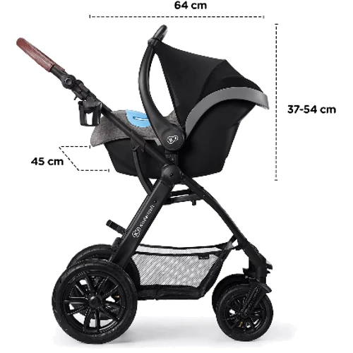 Универсальная коляска 3 в 1 Kinderkraft Xmoov Gray (KKWXMOVGRY3000): Ширина шасси 60 см