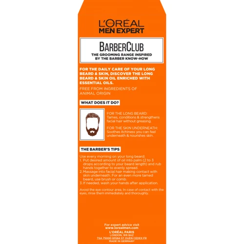 L'Oreal Men Expert Barber Club Long Beard & Skin Oil Масло для бороды и лица 30 ml фото 6