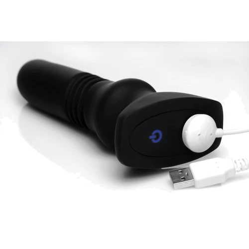 Анальный вибратор с толчковыми движениями Thunderplugs Silicone Vibrating & Thrusting Plug with Remote Control