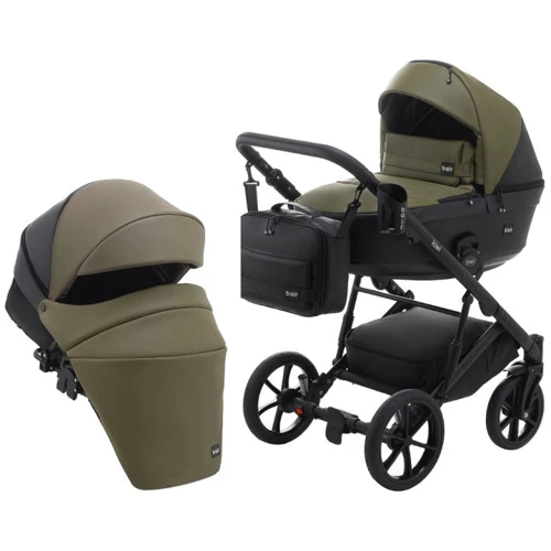 Универсальная коляска 2 в 1 Bair Kiwi кожа 100% BK-11/15 хаки - черный (625454): Тип коляски Универсальная коляска (2-в-1)