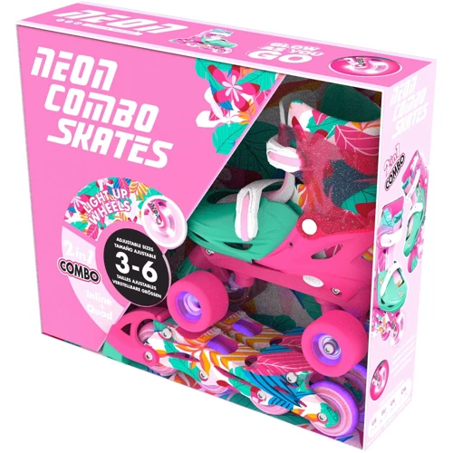 Роликовые коньки Neon Combo Цветы 34-37 (NC49F4): Особенности С подсветкой, раздвижные