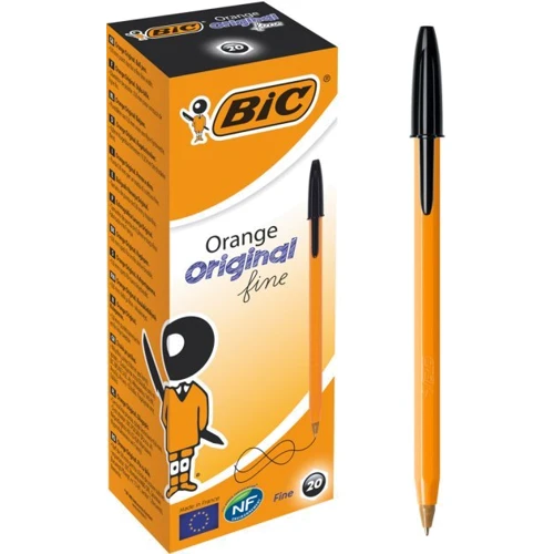 Набор шариковых ручек BIC Orange Original Fine Чёрный 0.8 мм 20 шт (3086121101144)