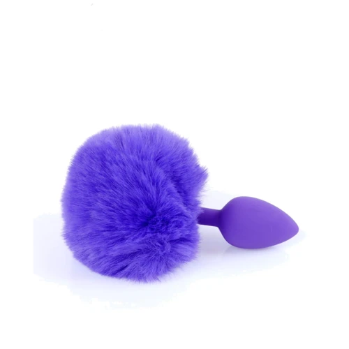 Анальна пробка із хвостом Jewellery Silicon PLUG Bunny Tail Purple