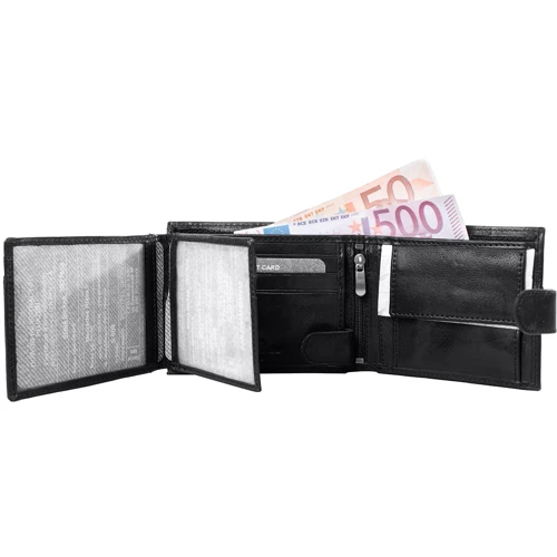 Чоловіче портмоне Buffalo Wild чорне (DNKN992L-VTU-black): Матеріал Натуральна шкіра