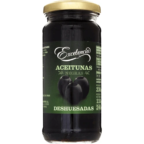 Маслины Exelencia черные без косточки 340/360 240 мл (8410971033952)