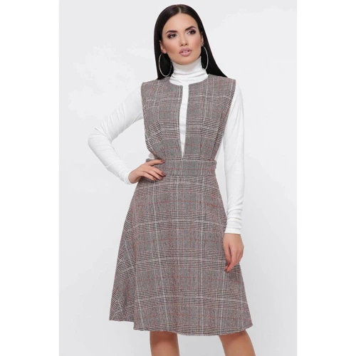 Сарафан FashionUp SRF-1780B 44 коричневый повседневный удлиненный миди: Вид Сарафаны