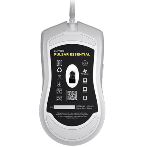 Мышь HATOR Pulsar Essential White (HTM-314): Количество кнопок 6