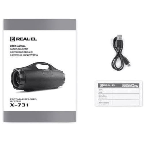 Акустика REAL-EL X-731 Black: Тип портативная