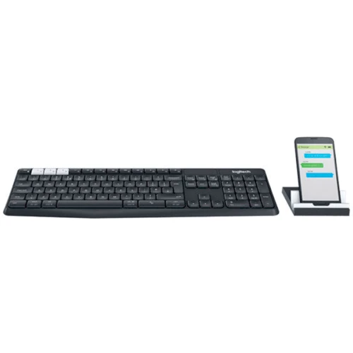 Клавиатура Logitech K375s Multi-Device Graphite RU (920-008184): Подключение беспроводное