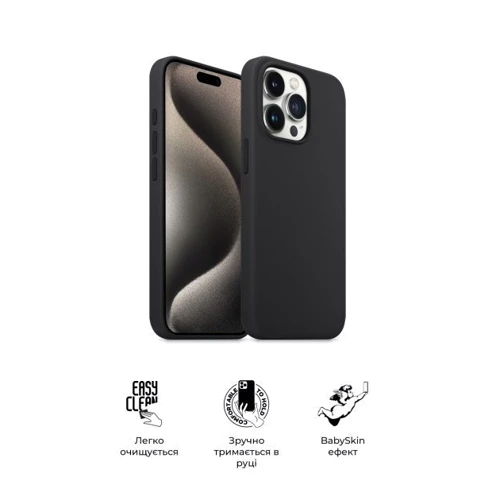Чехол для iPhone ArmorStandart ICON2 Case Black for iPhone 15 Pro (ARM70520): Материалы Силикон