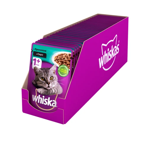Влажный корм Whiskas для котов с кроликом в соусе 24х100 г (4770608252755): Вес упаковки 2400 г