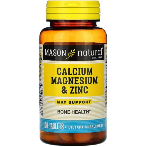 Mason Natural Calcium Magnesium & Zinc Кальцій магній та цинк 100 таблеток