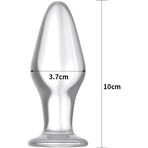 Анальная пробка LoveToy Glass Romance 4.3" Clear