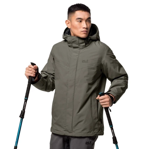 Куртка Jack Wolfskin Gotland 3IN1 1110721-5066 48 серая демисезонная с капюшоном: Длина рукава Длинный