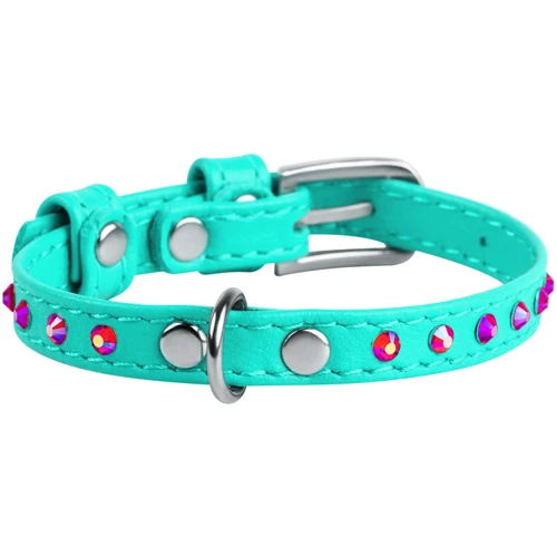 Ошейник WAUDOG Glamour с клеевыми стразами 9 мм 18-21 см ментоловый (325013): Производитель WAUDOG