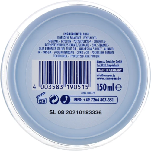 Sanosan Baby Cream Care Детский увлажняющий крем 150 ml: Тип Крем
