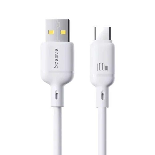 Кабель Baseus USB Cable to USB-C Silky Series 100W 1m White (P10377703213-00)