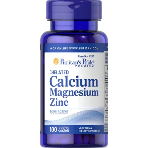 Puritan's Pride Chelated Calcium Magnesium Zinc Кальций Магний Цинк Хелат 100 каплет