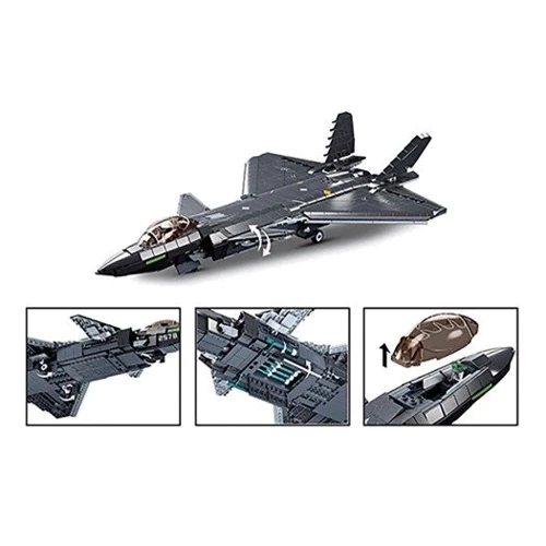 Конструктор Sluban Model Bricks Винищувач J-20 1007 деталей (M38-B1187): Кількість деталей, шт. 1007