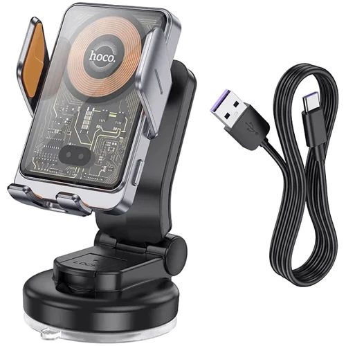 Держатель Hoco Car Holder Wireless Charger HW8 15W Metal Gray: Особенности wireless charging, автодержатель