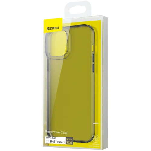 Чехол для iPhone Baseus Simple Transparent Black for iPhone 13 Pro: Цвет черный