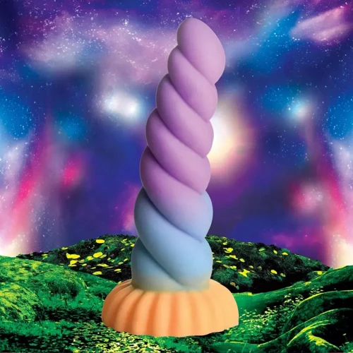 Фантазійний фалоімітатор у формі рогу Однорога Creature Cocks Mystique Silicone Unicorn Dildo