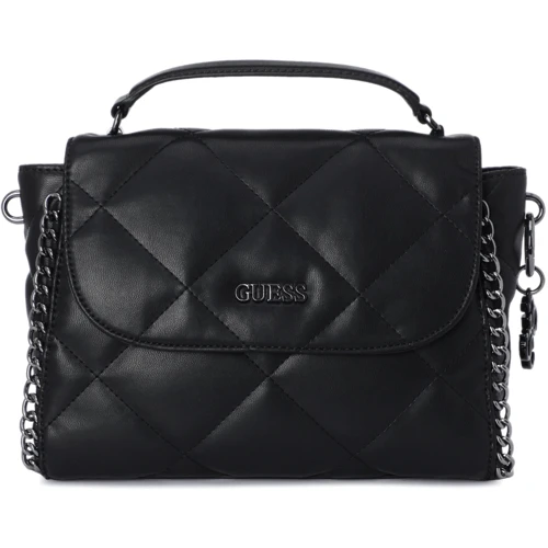 Женская сумка-сэтчел Guess Khatia Top Handle Flap черная (HWQM8381200-BLA)