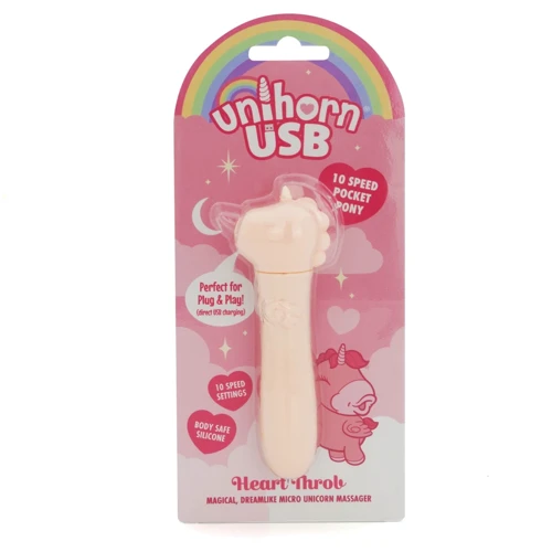 Вібратор-єдиноріжка Unihorn USB Bullet - Heart Throb, віброкуля, USB зарядка