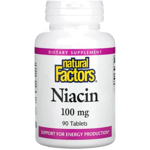 Natural Factors Niacin Vitamin B3 Ниацин Витамин B3 100 мг 90 таблеток