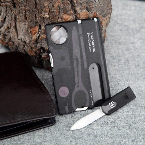Мультитул Victorinox Swisscard Lite 82x54x4мм / 13предметов / чорний-прозорий (0.7333.T3): Вага, г 27