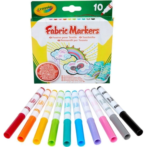 Набір фломастерів CRAYOLA Тонка лінія для малювання на тканині 10 шт (256353.012): Тип Смываемые