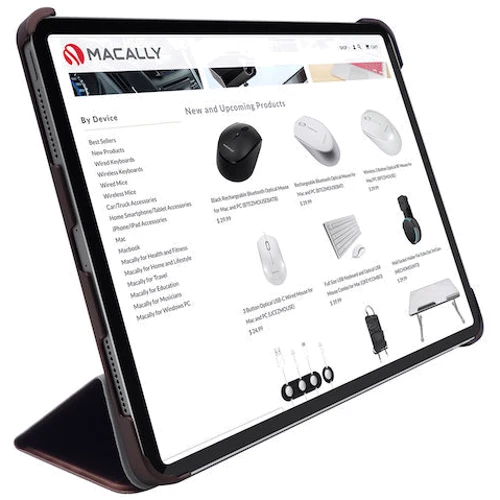 Аксессуар для iPad Macally Protective Case and Stand Brown (BSTANDPRO4S-BR) for iPad Pro 11" (2018-2021): Особенности Стильный внешний вид, Складывается в подставку, Приятен на ощупь