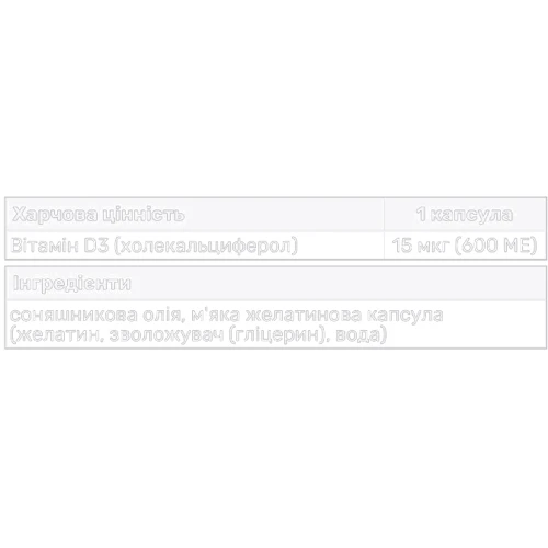 Vplab UltraVit Vitamin D3 600 IU 120 softgels / 120 servings: Пол Унисекс