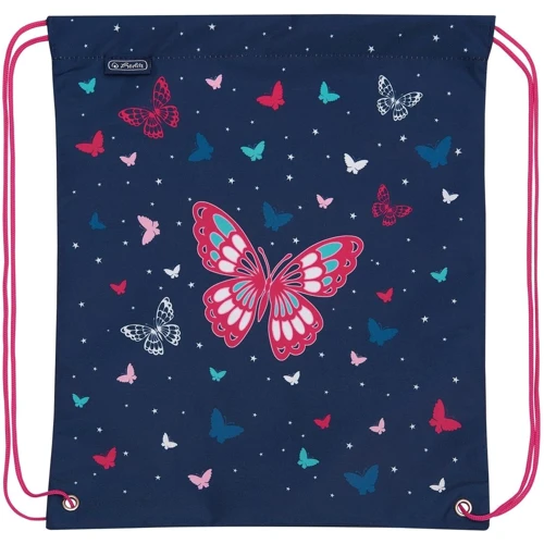Ранец школьный укомплектованный Herlitz LOOP PLUS Butterfly вышивка пайетками которые переворачиваются (50025701): Корпус рюкзака Каркасный
