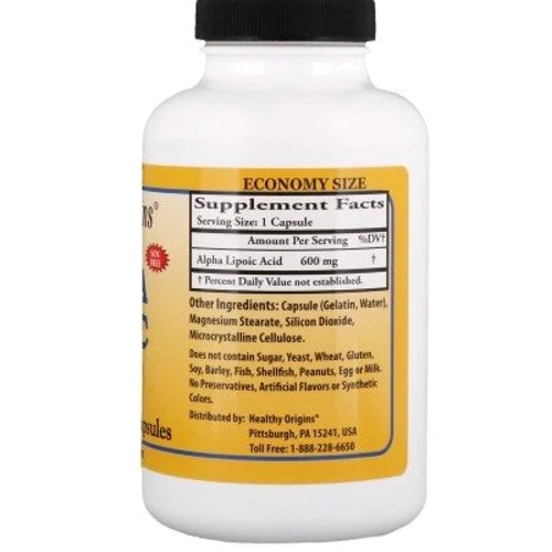 Healthy Origins Alpha Lipoic Acid 600 mg 150 caps Альфа-ліпоєва кислота: Тип Альфа-ліпоєва кислота