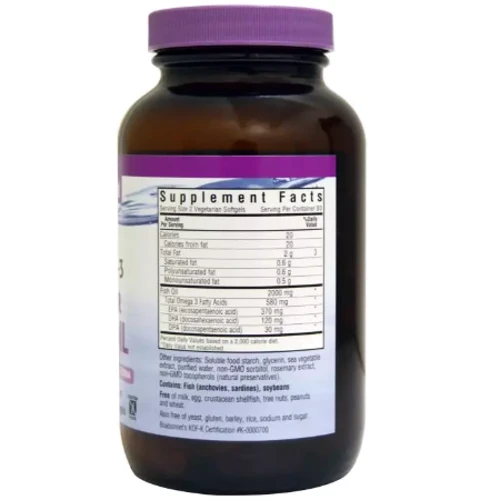 Bluebonnet Nutrition Натуральна Омега-3 із Кошерного риб'ячого жиру 60 желатинових капсул: Тип Омега 3