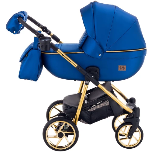 Коляска 2 в 1 Adamex Hybryd Plus Polar (Gold) Кожа 100% Y220А темно-синий перламутр (623954): Количество блоков 1