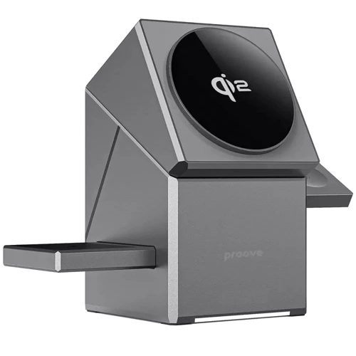 Зарядное устройство Proove Wireless Charger Iron Hide 3 in 1 Qi2 Gray (WSIH15000003): Кабель в комплекте отсутствует
