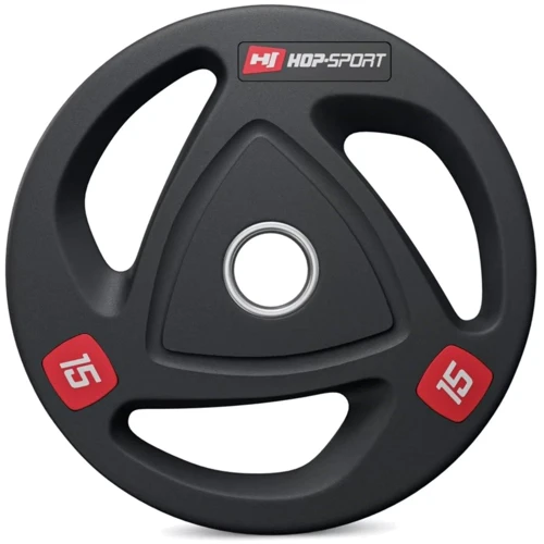 Млинці для штанг і гантель Hop-Sport диск олімпійський 15кг (5902308229563): Покриття Резина